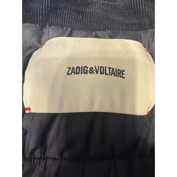 ZADIG & VOLTAIRE Corduroy Trucker Jacket Navy Blue Quilted Lined Mens Size XL - Picture 5 of 8